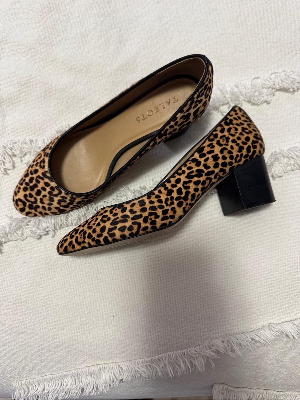 Talbots Leopard-Print Block Heel Pumps